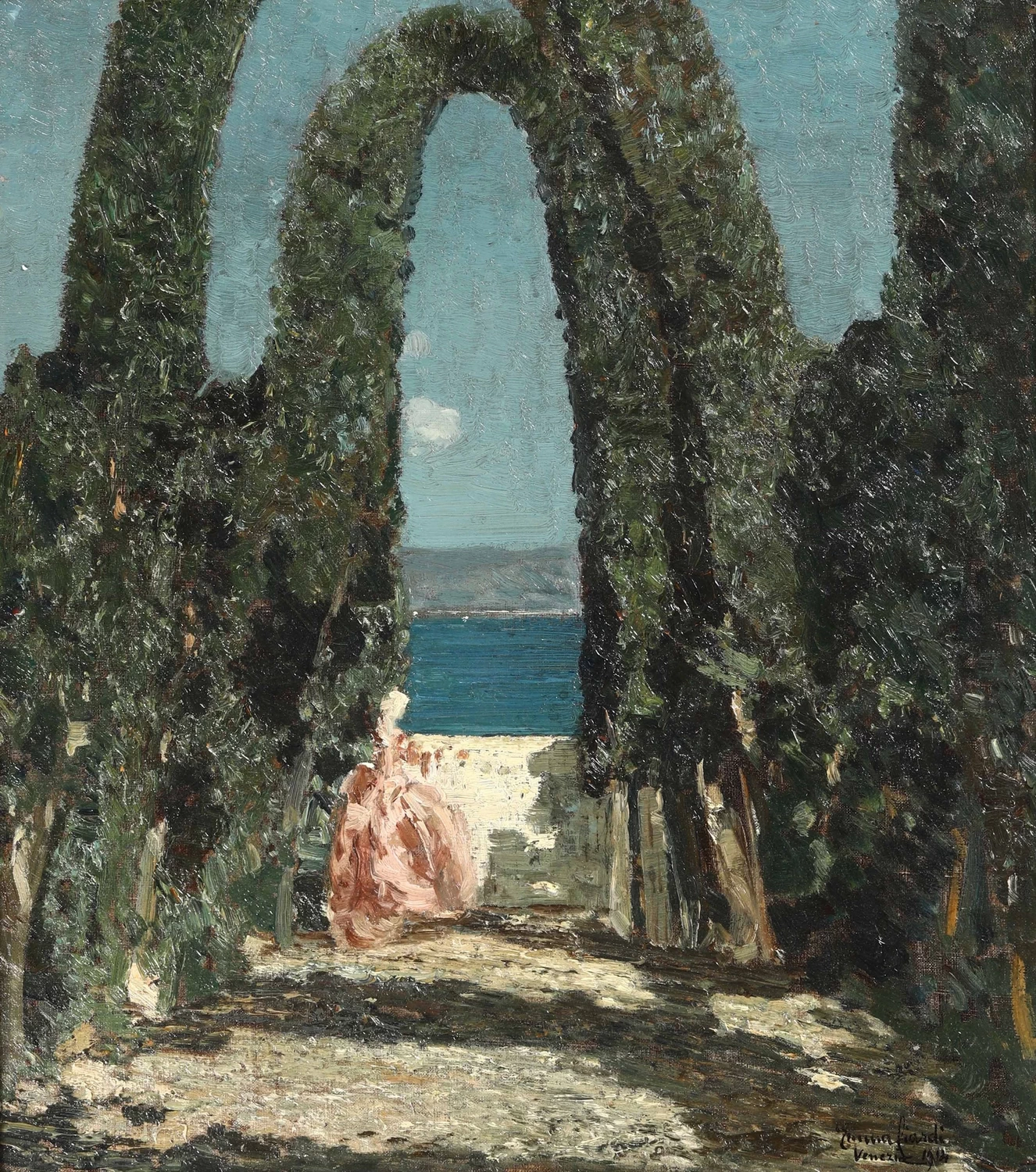 Figura femminile nel parco
